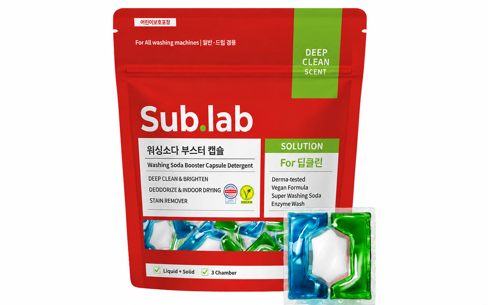 Multi-Chamber Powder–Liquid Laundry Pods