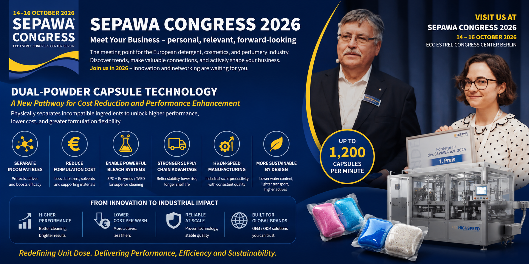 Meet us at SEPAWA CONGRESS 2026 STAND A116 Unimasses bring the Dual Powders Pods to cleaning market